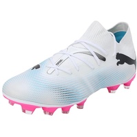 Puma Future 7 Match Fg/Ag Wn'S Soccer Shoes, Puma White-Puma Black-Poison Pink, 38.5 EU