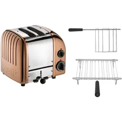 Dualit Toaster Paket 2, 2er Toaster mit Brötchenaufsatz und Sandwichzange