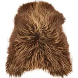 KUHFELL online & NOMAD Fellteppich ECHTES ISLAND LAMMFELL LANGWOLLIG SCHAFFELL TEPPICH XL IN DIV. FARBEN braun 110 cm