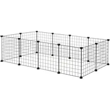 EUGAD Freilaufgehege 142 x 72 x 36 cm schwarz
