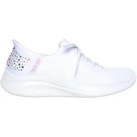 SKECHERS Slip-On Sneaker ULTRA FLEX 3.0-SHINING GLITZ Komfortschuh, Slipper, Sneaker mit coolen Glitzer-Nieten, Gr. 38, weiß, EU - 38 EU