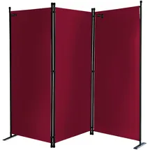 Quick Star Paravent 3/4/6 Teilig, Mehrere Farben & Größen Faltbare Stellwand Blickdicht rot 165 cm x 170 cm x 22 cm