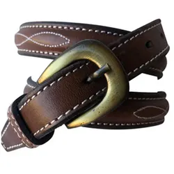 Euroriding Ledergürtel Salta mit Ziernaht 15 mm - cognac - 80cm