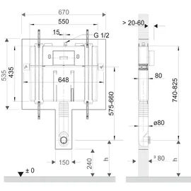 Villeroy & Boch ViConnect Unterputz-Spülkasten Compact 80mm