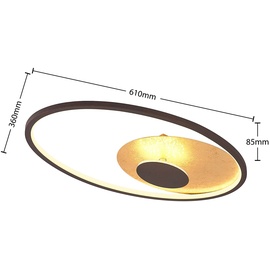 LINDBY Feival LED-Deckenleuchte, 61 cm x 36 cm