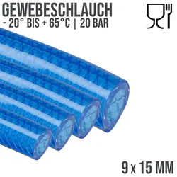 9 x 15 mm Gewebe Druckluft Universal Wasser Luft Kompressor Schlauch blau PN 22 ...