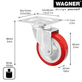 Wagner System GmbH Lenkrolle Ø 60 mm 60 kg