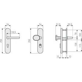 ABUS Schutzgarnitur KLZS714 MS messing