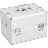 vidaXL Kosmetikkoffer 22x30x21 cm Silbern Aluminium