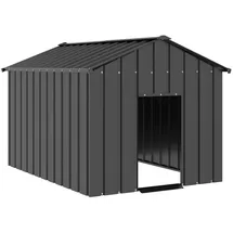 vidaXL Hundehütte mit Dach 113 x 153 x 101 cm Stahl Grau