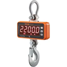 Vevor Digitale Hängewaage 9 bis 1000kg Kranwaage lbs/kg/N Zugwaage 0,2kg Genauigkeit Wildwaage Industriewaage LED-Display Hängende Waage Mini tragbare Waage mit Fernbedienung 9 Funktionen