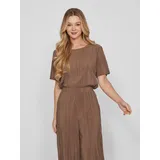 VILA Viplisa O-Neck S/S Top - Noos Braun L