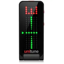 t.c electronic TC Electronic UNITUNE CLIP NOIR Schwarzes Clip-On-Stimmgerät Mit Strobe- und Chromatischen Modi und 108 LED-Matrixanzeige Für Kompromisslose Stimmqualität