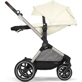 Cybex EOS Lux Kinderwagen (2-in-1 Kinderwagen) inkl. Snogga 2.0 Fußsack, Farbe:Seashell / Taupe