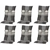 Hochlehner Auflagen Polster 6ER SET Gartenmöbel Kissen 8 cm Gartenstuhl F331
