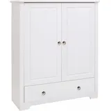 otto home Wäscheschrank OTTO HOME "Hugo, Mehrzweckschrank, FSC zertifiziert, Made in EU", weiß, B:106cm H:126cm T:38cm, Schränke, aus massiver Kiefer, klassischer Landhausstil mit Kassettenoptik