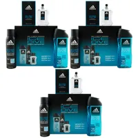 Adidas Ice Dive Geschenkset 3-teilig 3 x 50ml EdT - 250ml Duschgel - 150ml Deo