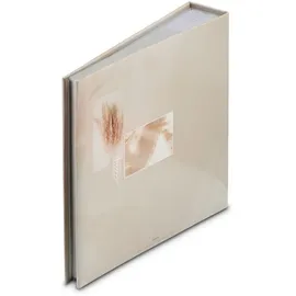 Hama Fotoalbum Einsteckalbum Nature (Memoalbum für 200 Fotos im Format 10x15cm, Fotobuch mit 100 Seiten, mit Beschriftungsfeld, Folientaschen, Platz für Speicherkarte, laminierter Kunstdruck) Beige