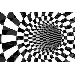 Fototapete PAPERMOON "Gekacheltes abstraktes Schwarzweiss", bunt, B:4,0m L:2,6m, Vlies, Tapeten