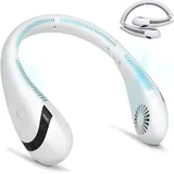 Faltbarer, Klingenloser Nackenventilator, 360°-belüftung, 3 Geschwindigkeitsstufen, 5000-mah-akku, Freihändig Bedienbar, Leise (weiß)