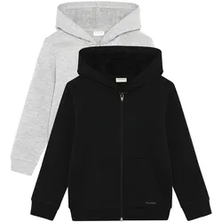 Sweatjacke MINYMO "Trainingsjacke MISweat Jacket", Jungen, Gr. 122, schwarz (anthrazit), Obermaterial: 60% Baumwolle CO. 40% Polyester PES., Sweatjacken Sweatjacke