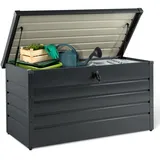 IDMarket Abschließbare Metallbox Anthrazitgrau, für Garten, 350l 120x62,5x63 cm