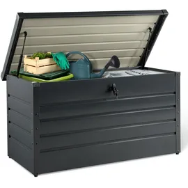 IDMarket Abschließbare Metallbox Anthrazitgrau, für Garten, 350l 120x62,5x63 cm