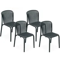 Konsimo® Gartenstuhl, Anthrazit, Kunststoff, 4-Sitzer, 52x82.5x53 cm, Gartenmöbel, Gartenstühle,