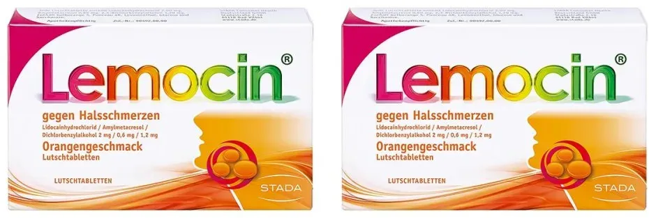 Lemocin gegen Halsschmerzen Orangengeschmack ab 12 Jahren