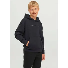 JACK & JONES Star Kapuzenpullover Black / Fit Loose 12 Jahre
