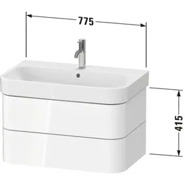 Duravit Happy D.2 Plus Waschtisch-Unterschrank HP4387075750000 77,5 x 49 cm, leinen, 2 Schubkästen