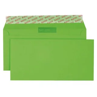 ELCO Briefumschläge Color DIN lang ohne Fenster intensivgrün haftklebend 250 St.