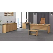 aea Arbeitszimmer Holzeinrichtung Komplettes Set Schreibtisch Büromöbel 4tlg