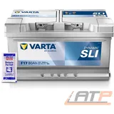 VARTA AUTOBATTERIE 12V 80Ah STARTERBATTERIE 740A F17 + 10g BATTERIE-POL-FETT