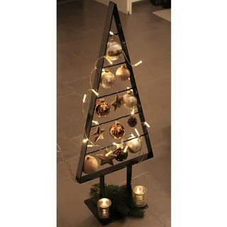 edelstahlheini.de Tannenbaum Metall künstlich Weihnachtsbaum Edel Schwarzbraun Hochglanz 98cm