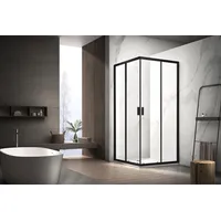 welltime Eckdusche New Summer, BxT: 80x80 cm, Einscheibensicherheitsglas schwarz 80 cm x 190 cm x 80 cm