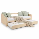 Homestyle4u Ausziehbett 90 x 200 cm Braun