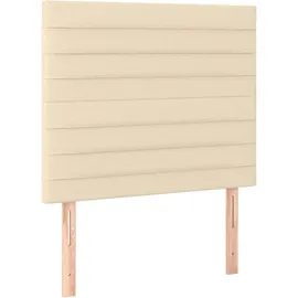 vidaXL Boxspringbett mit Matratze & LED Creme 120x200 cm Stoff