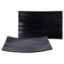 CreaTable 33961, Serie Street Food, Geschirrset, Street Banana Leaf schwarz Steingut | schwarz