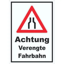 Schild Achtung Verengte Fahrbahn A3 (297x420mm)