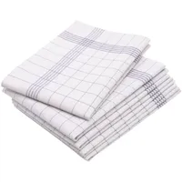 ZOLLNER 5er Set Geschirrtücher, 50x70 cm, Halbleinen, grau weiß