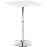Homcom Bartisch 60 x 60 x 69-92 cm Weiß