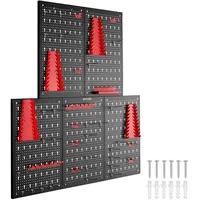 Tectake Werkzeuglochwand Jonah mit Haken und Halterungen - 5-teilig