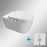 Duravit ME by Starck & Tellkamp Premium 4000 Wand-WC-SET: WC ohne Spülrand, mit Zubehör weiß, mit WonderGliss