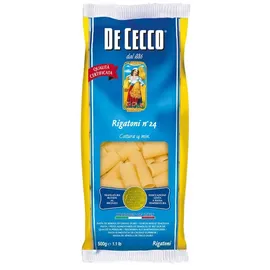nudeln-hartweizen DE CECCO Rigatoni Nummer 24 Teigwaren aus Hartweizengrieß 500g