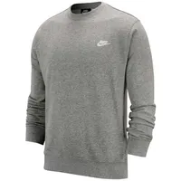 Nike Sportswear Club French-Terry-Rundhalsshirt Herren Dark Grey Heather/White XS