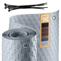 Kadax Balkonverkleidung 100 x 400 cm Hellgrau Rattan