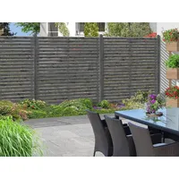 WOODTEX Sichtschutzelement 180 x 4 cm grau Holz