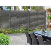 WOODTEX Sichtschutzelement 180 x 4 cm grau Holz