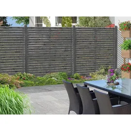 WOODTEX Sichtschutzelement 180 x 4 cm grau Holz